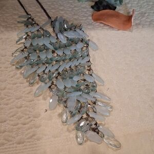 AQUA MARINE CLUSTER HANGING NECKLACE